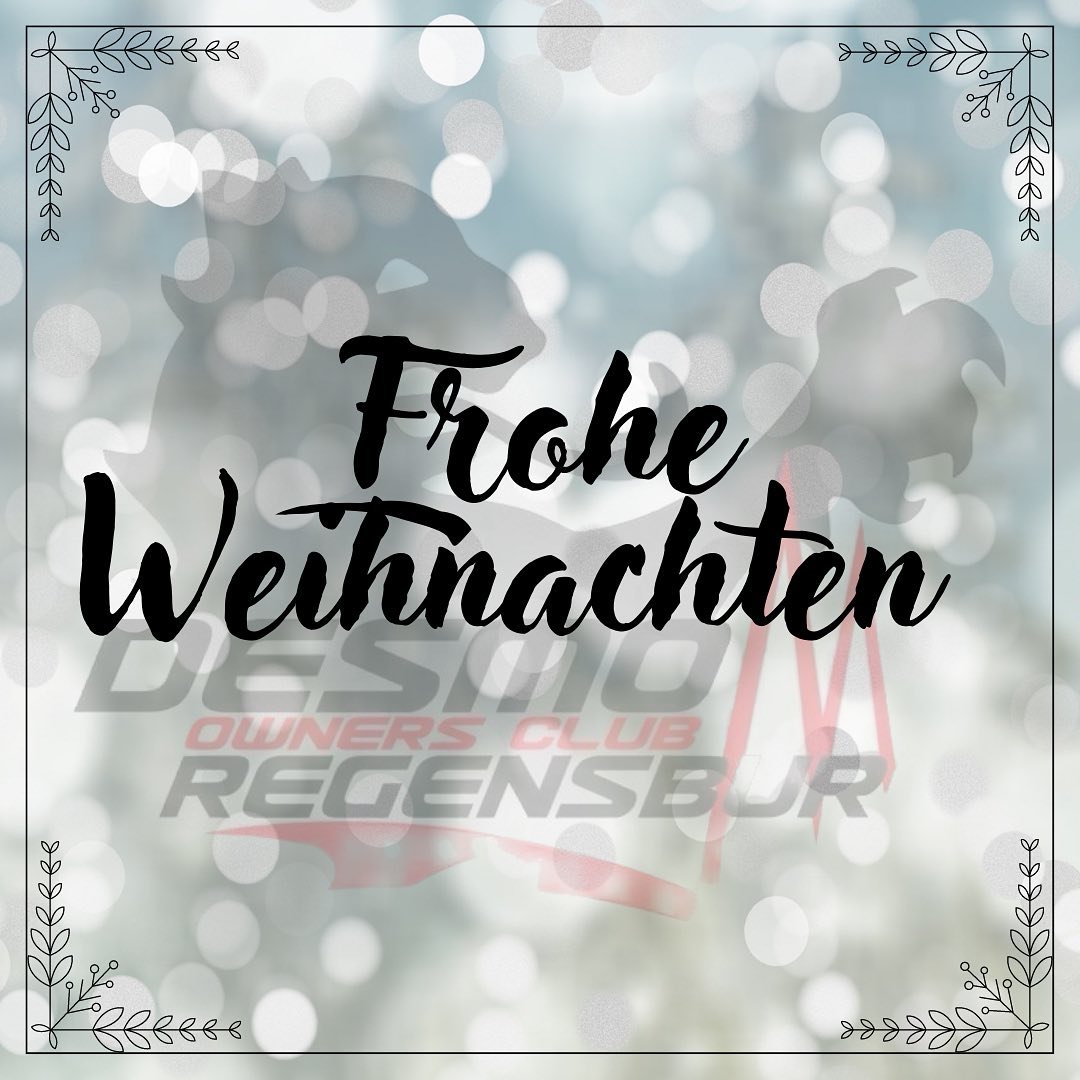 Der D.O.C. Regensburg wünscht all seinen Mitgliedern, deren Familien und Freunden ein frohes Weihnachtsfest und erholsame Feiertage! 🎄💫

#docregensburg #desmoownersclub #ducatiofficialclub #ducati #ducatilove #ducatilife #ducatisti #wearefamily #christmas #merrychristmas #froheweihnachten